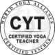 Certified yoga teacher logo from World Yoga Alliance