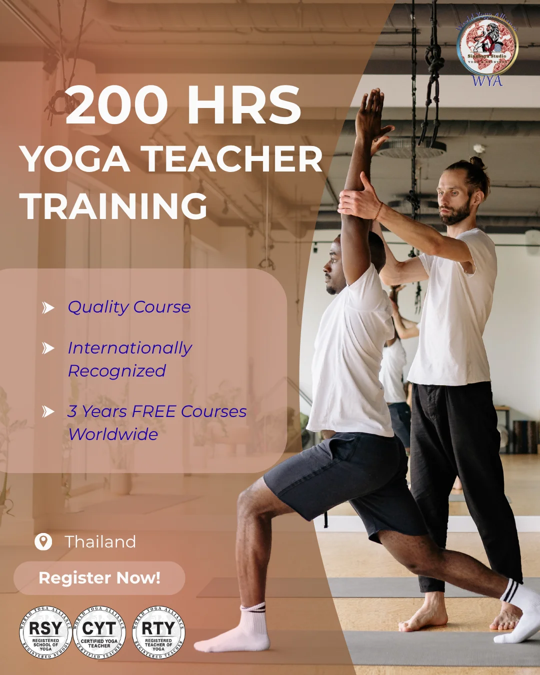 Student completing 200 Hour Yoga Teacher Training Application Form for yoga certification course